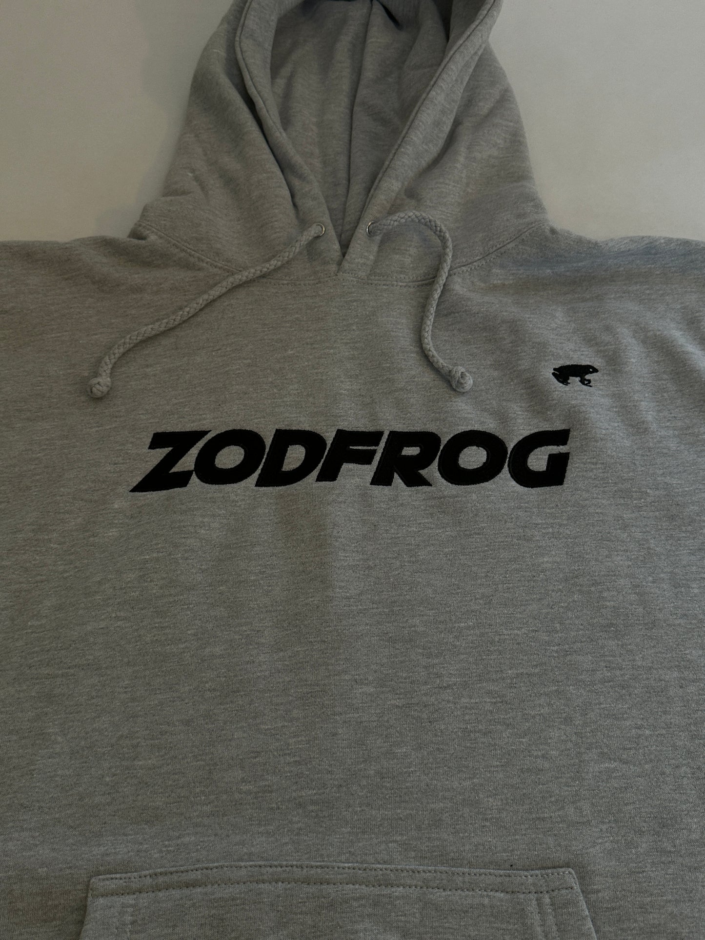 Embroidered Grey Heather Hoodie